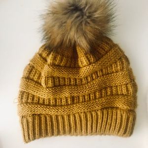 Yellow wool beanie